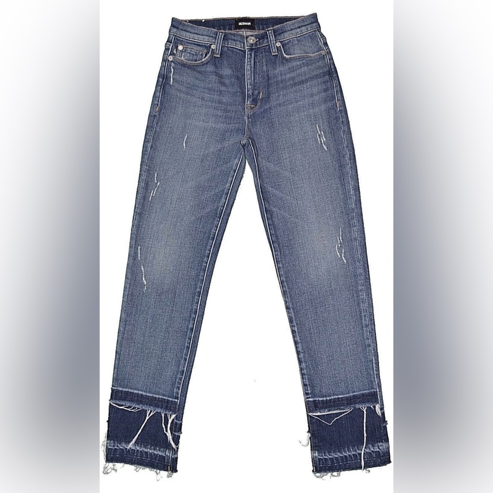 Hudson jeans Zoeey straight cropped distressed denim jeans size 24